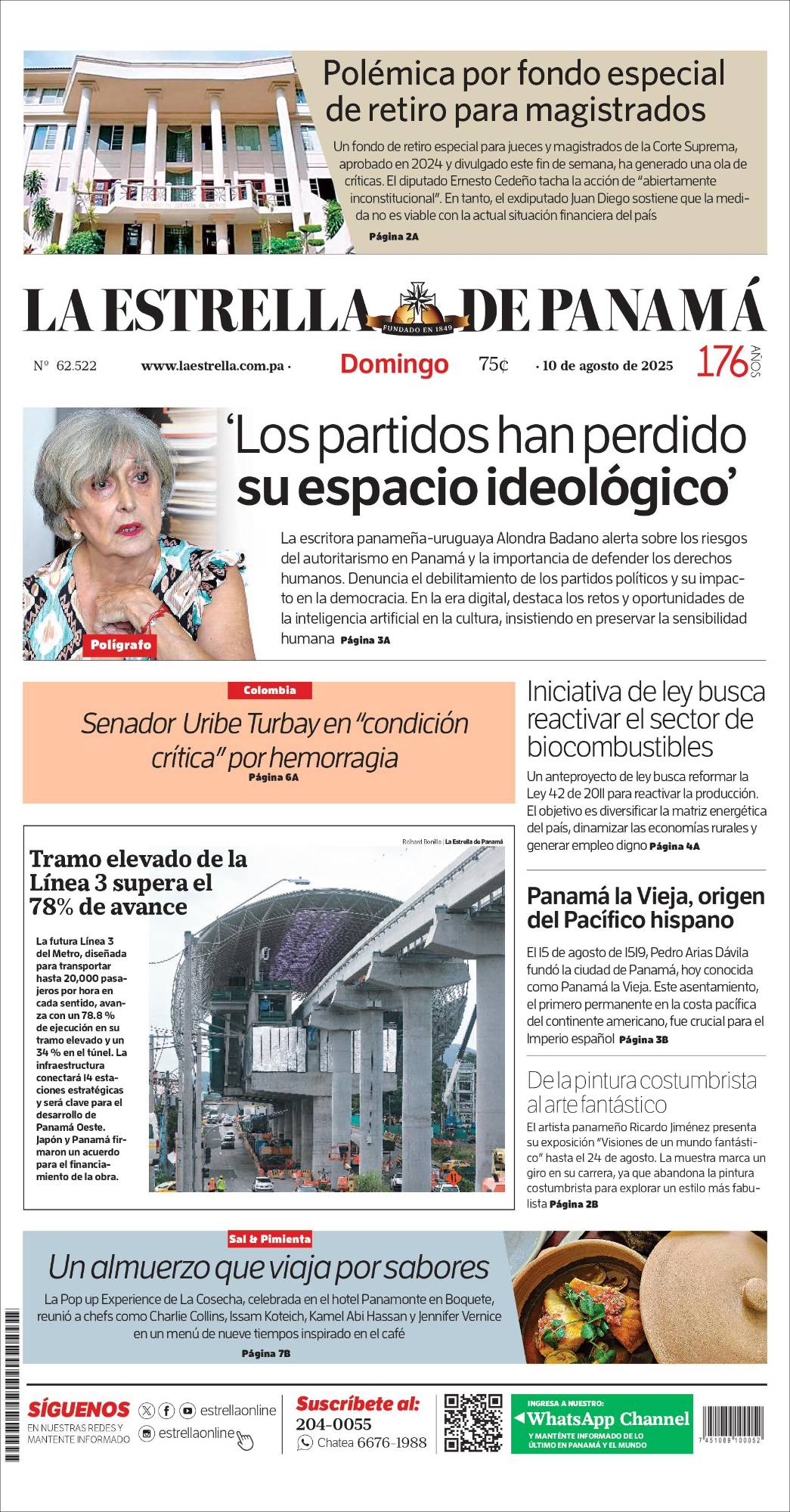 Portada del impreso del 10 de agosto de 2025