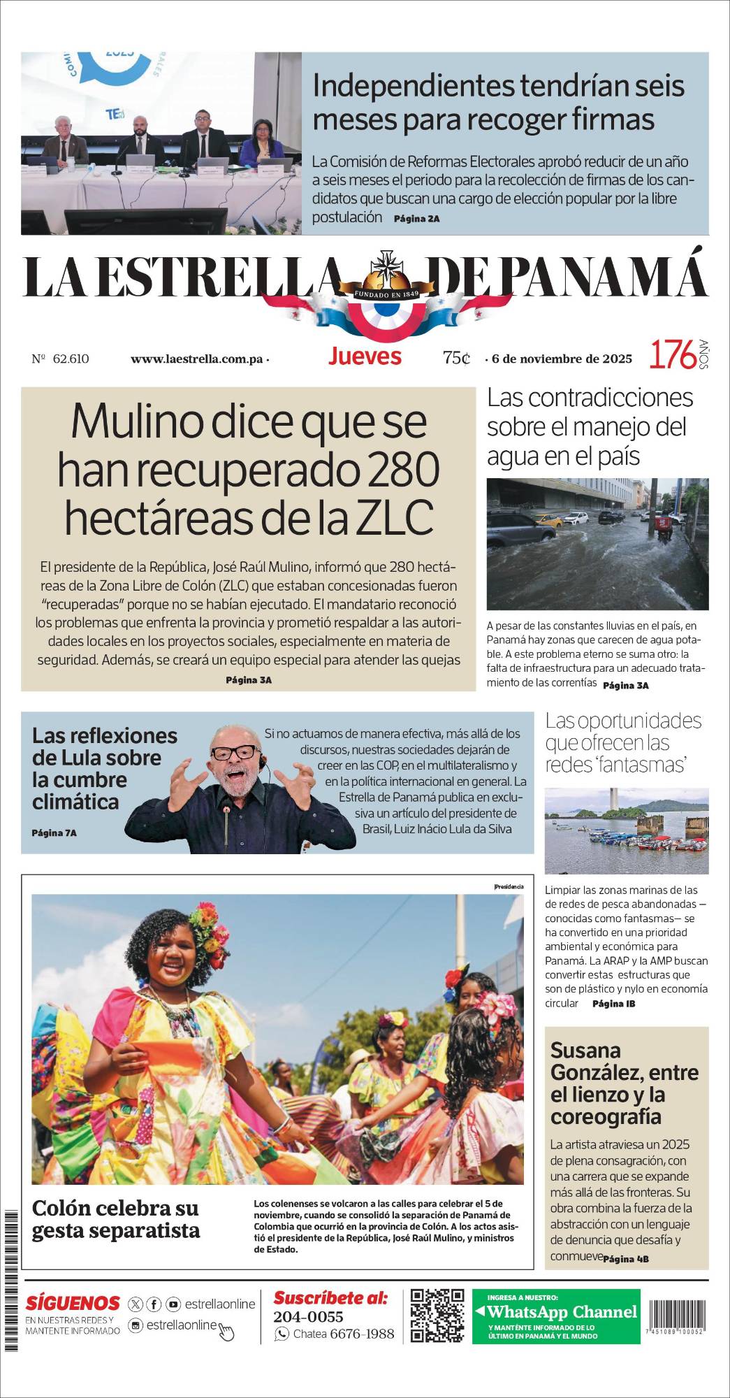 Portada del impreso del 6 de noviembre de 2025