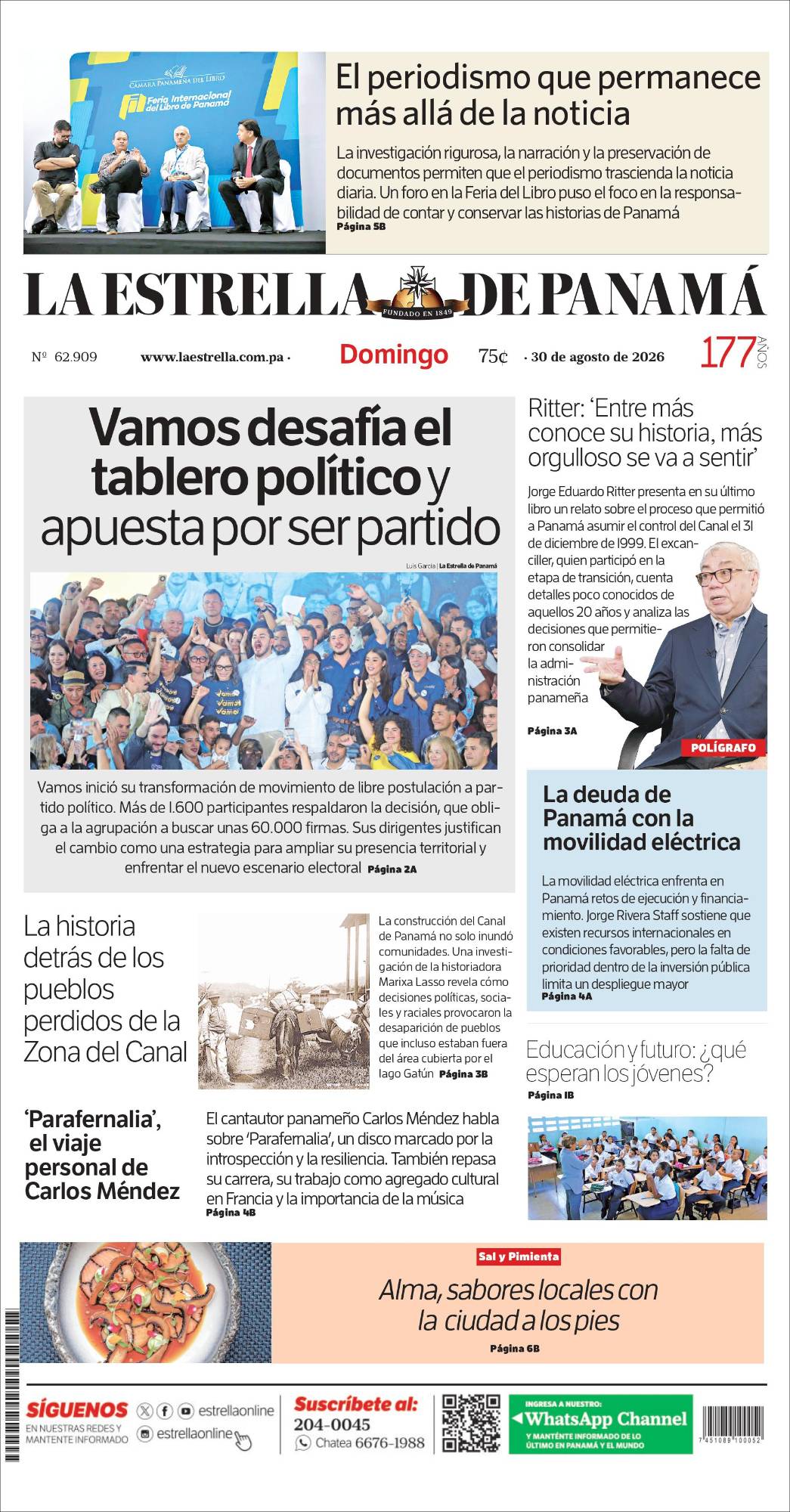 Portada del impreso del 30 de agosto de 2026