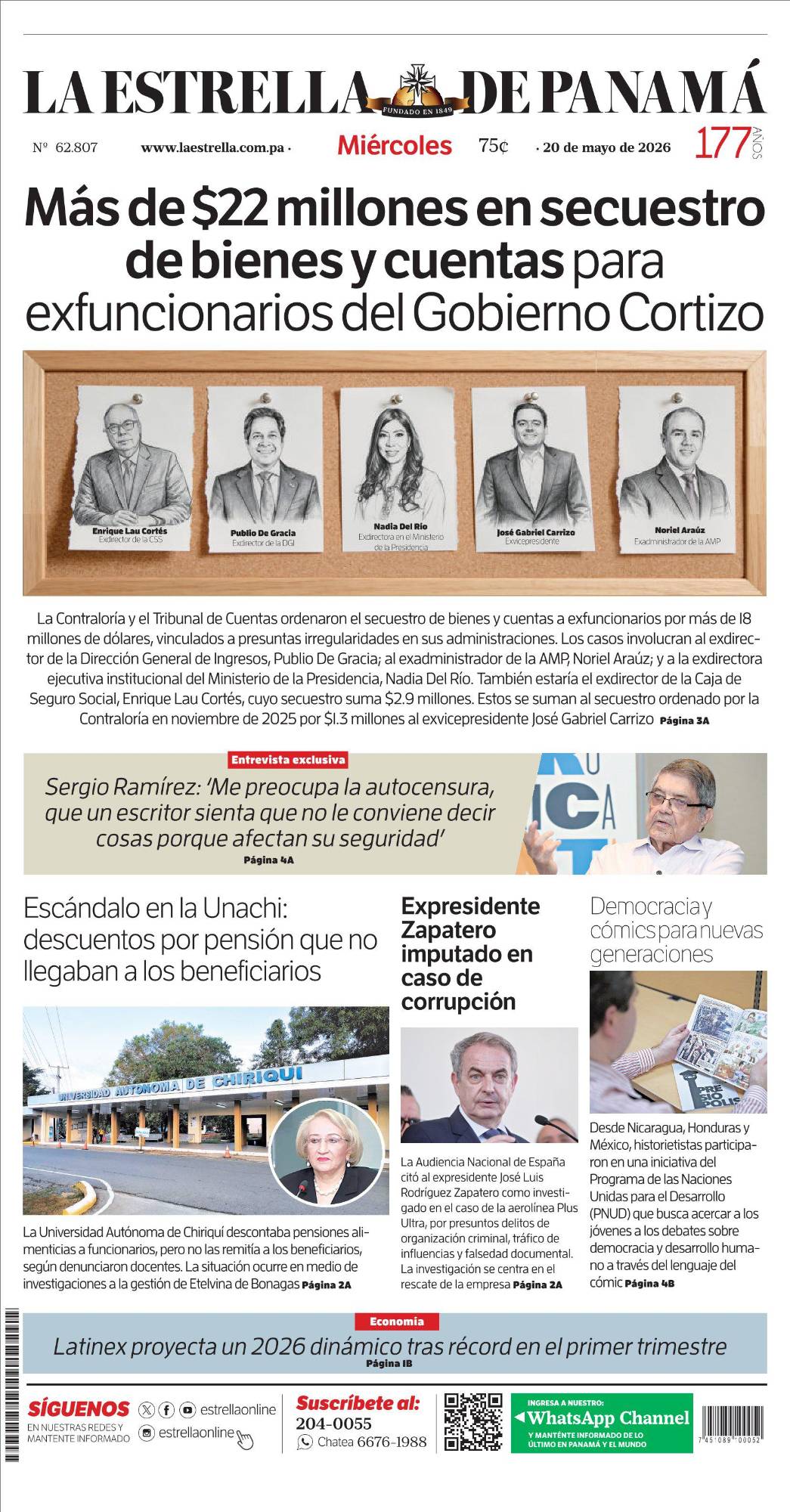 Portada del impreso del 20 de mayo de 2026