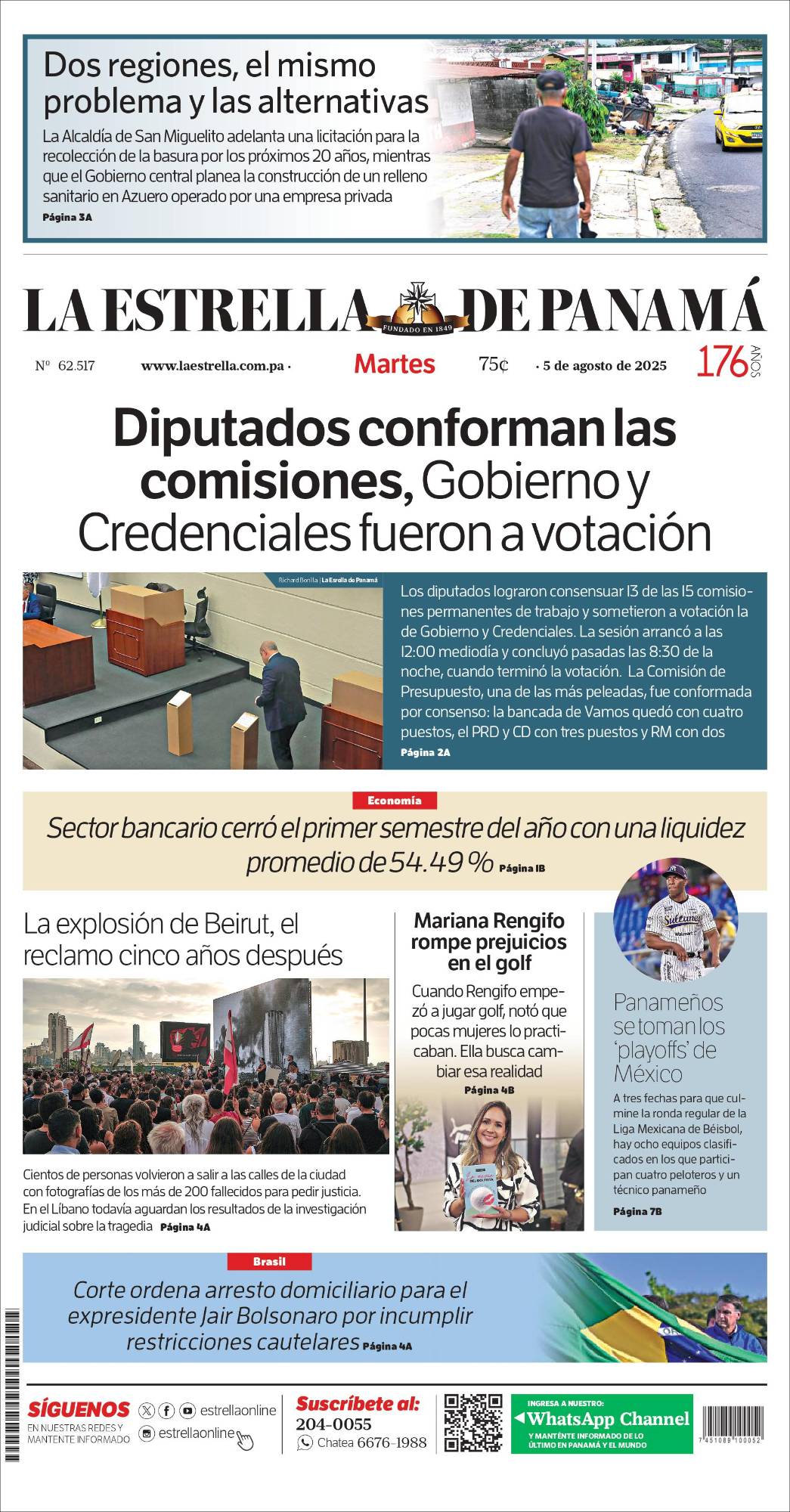Portada del impreso del 5 de agosto de 2025