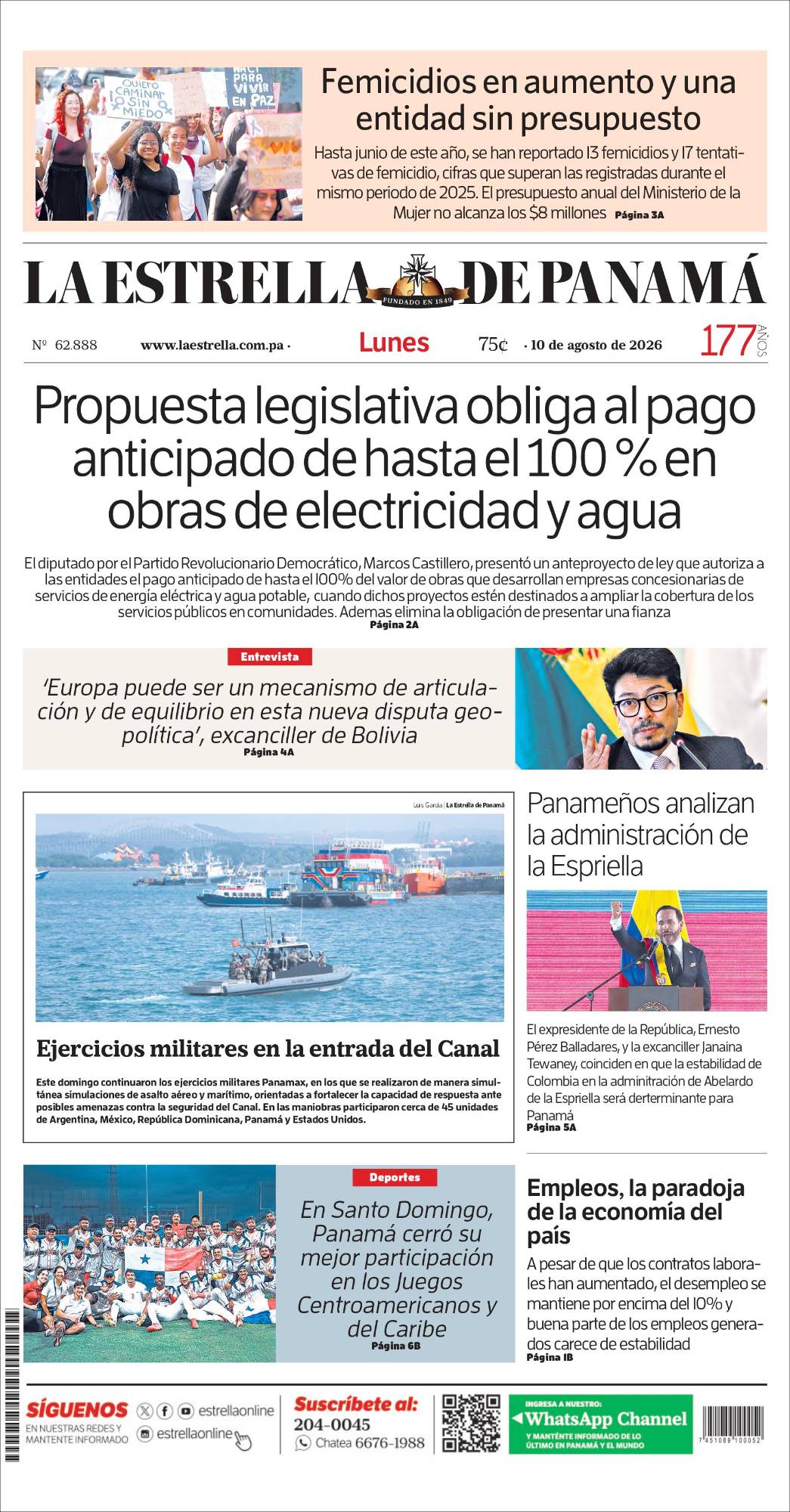 Portada del impreso del 10 de agosto de 2026