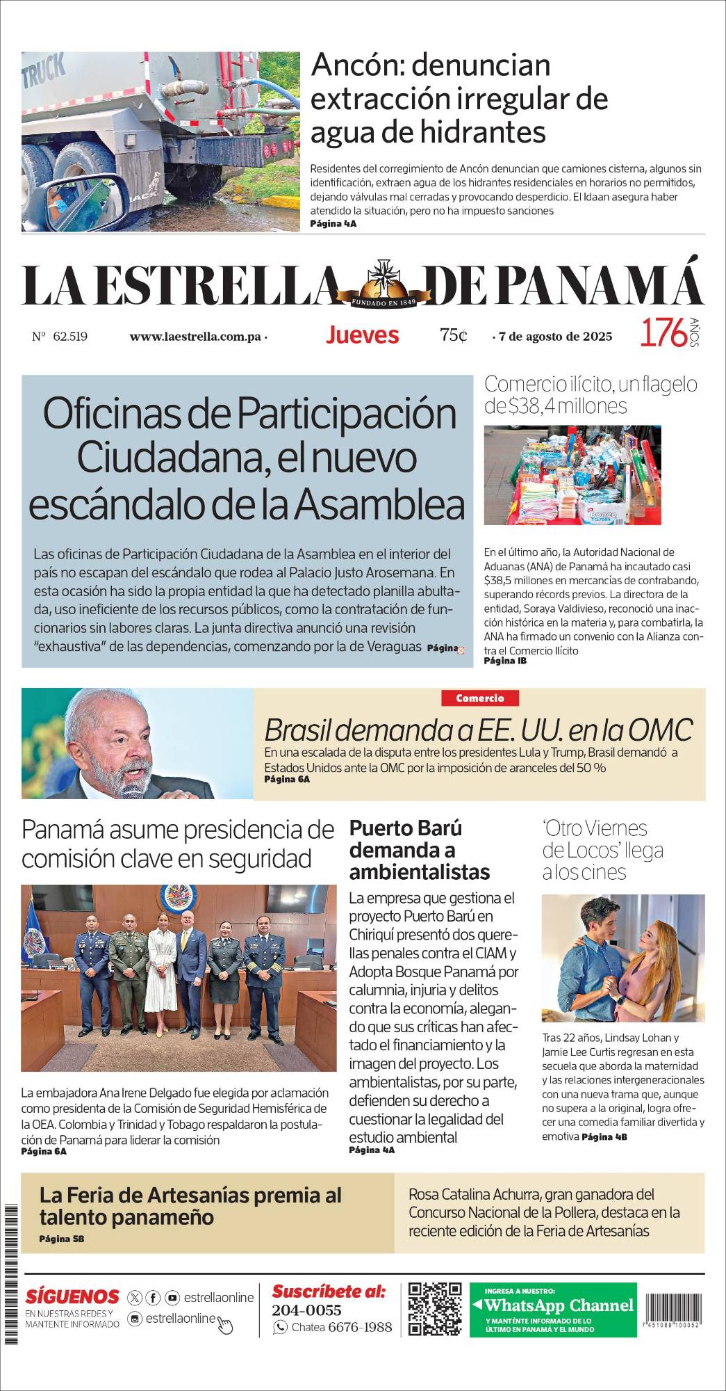Portada del impreso del 7 de agosto de 2025