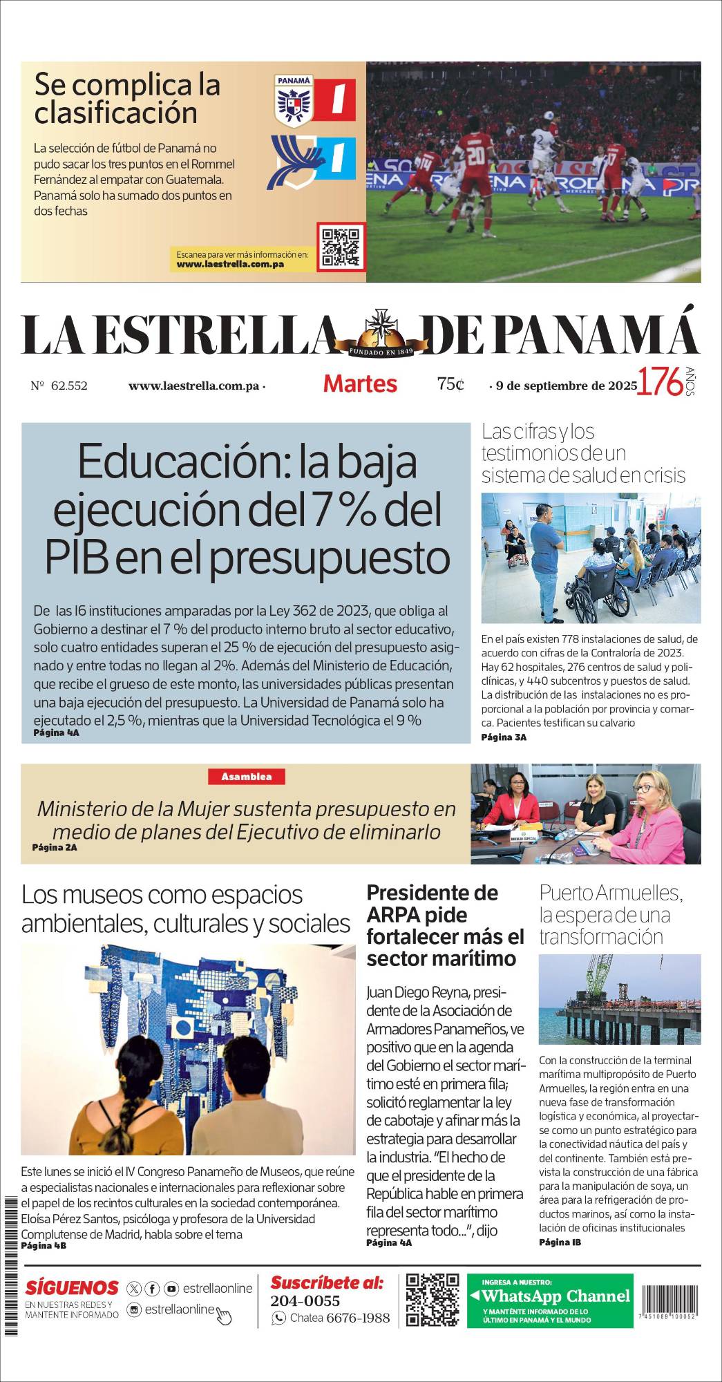 Portada del impreso del 9 de septiembre de 2025