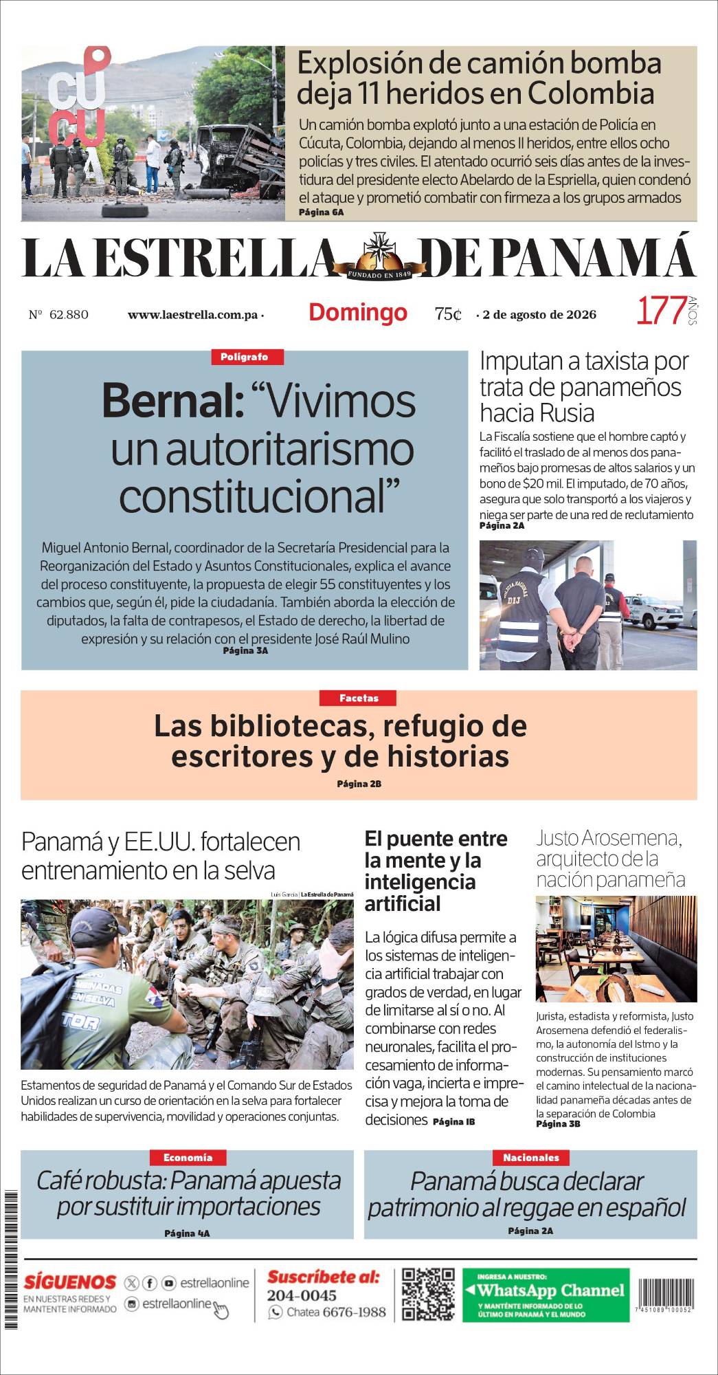 Portada del impreso del 2 de agosto de 2026