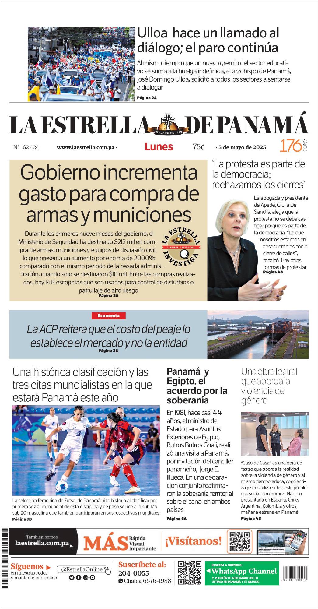 Portada del impreso de 5 de mayo de 2025