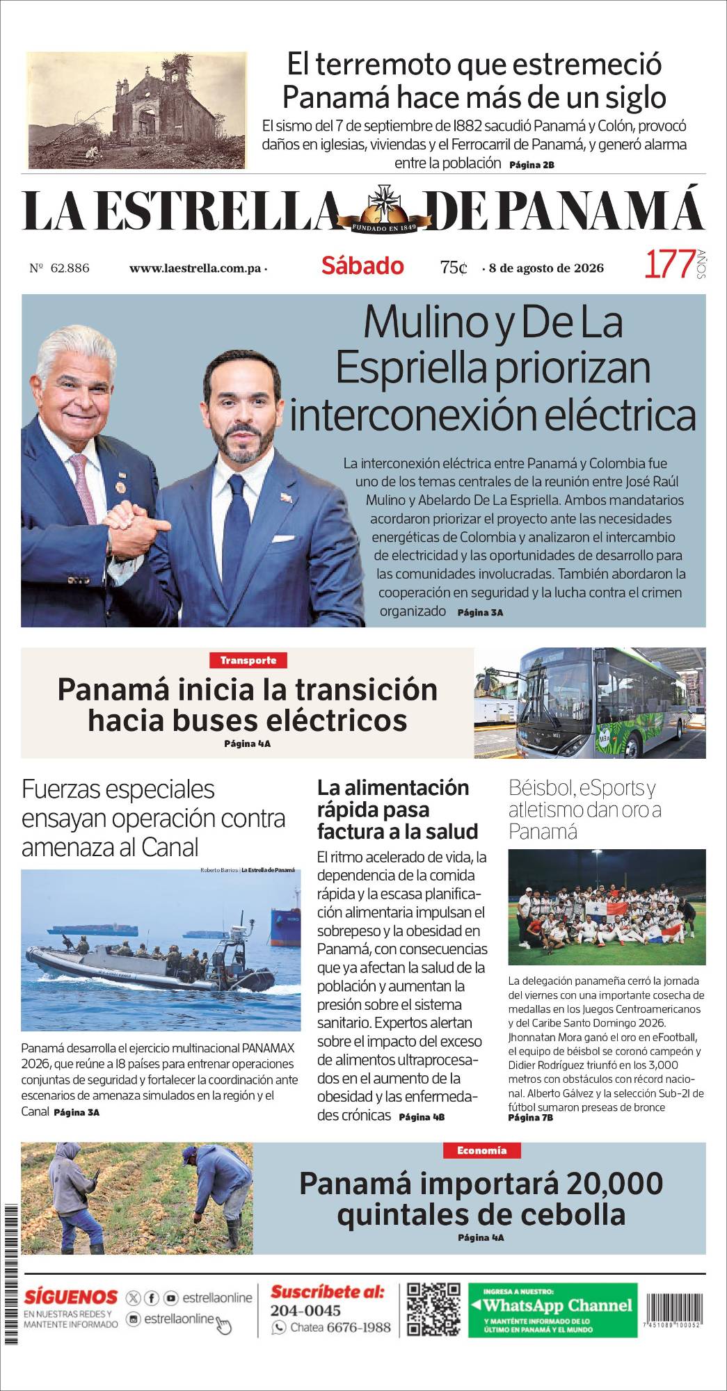 Portada del impreso del 8 de agosto de 2026
