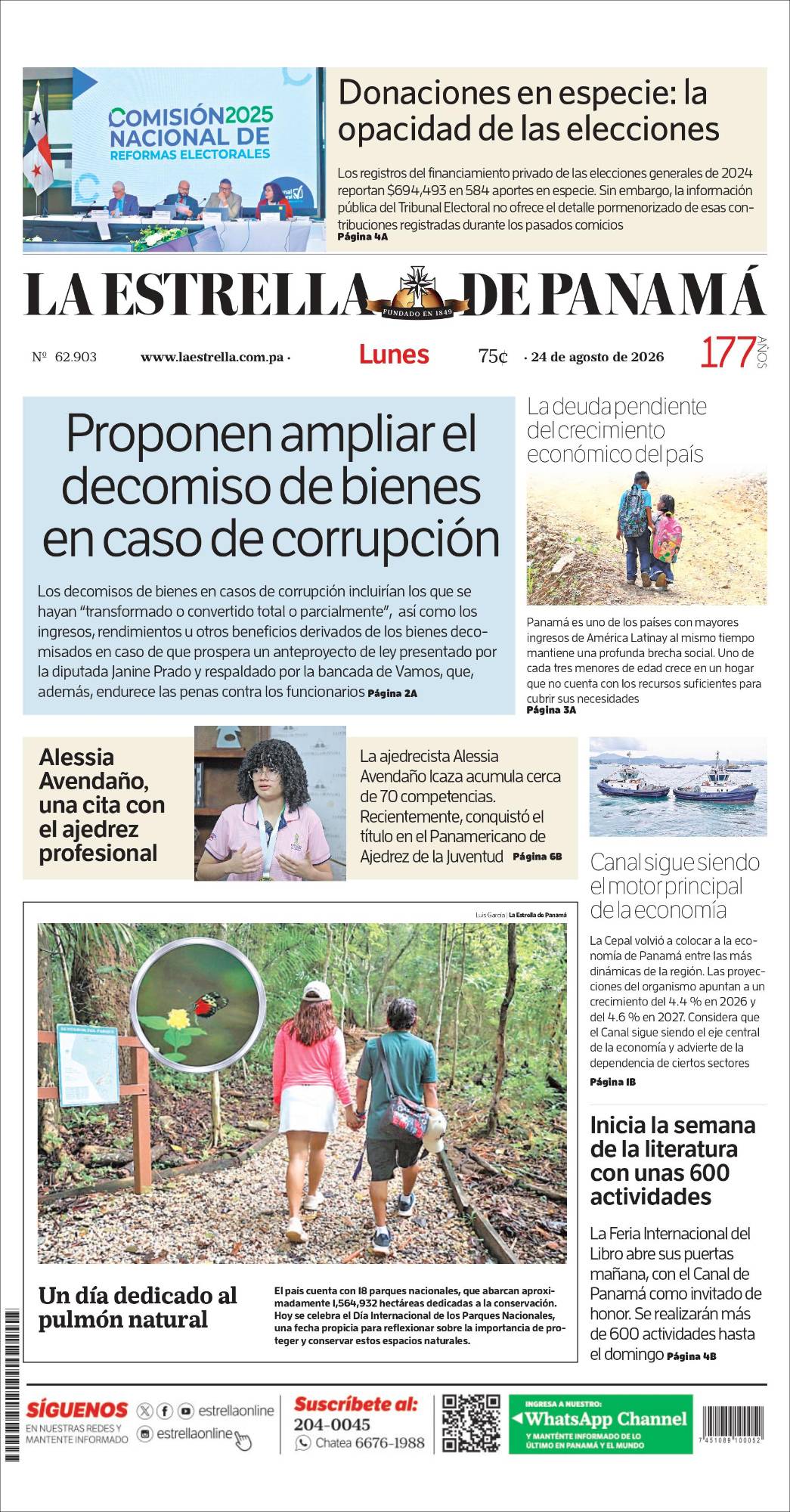 Portada del impreso del 24 de agosto de 2026