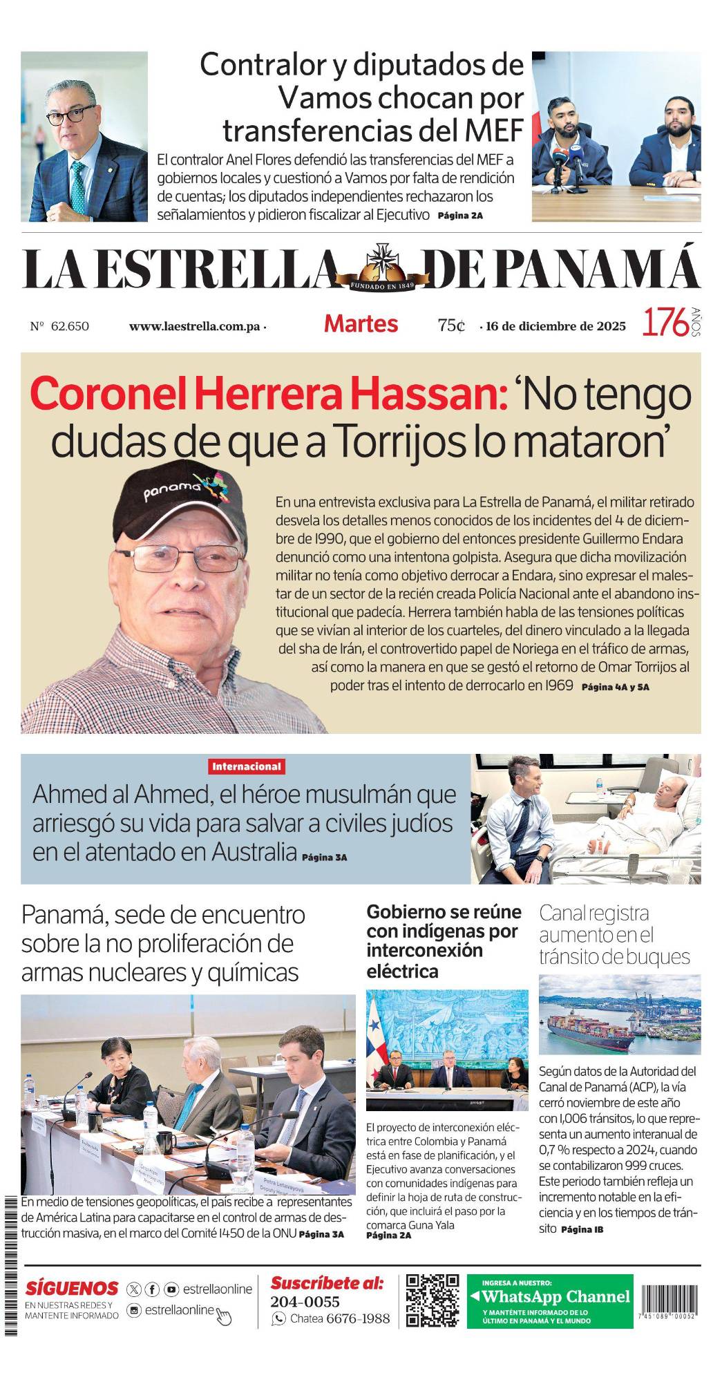 Portada del impreso del 16 de diciembre de 2025