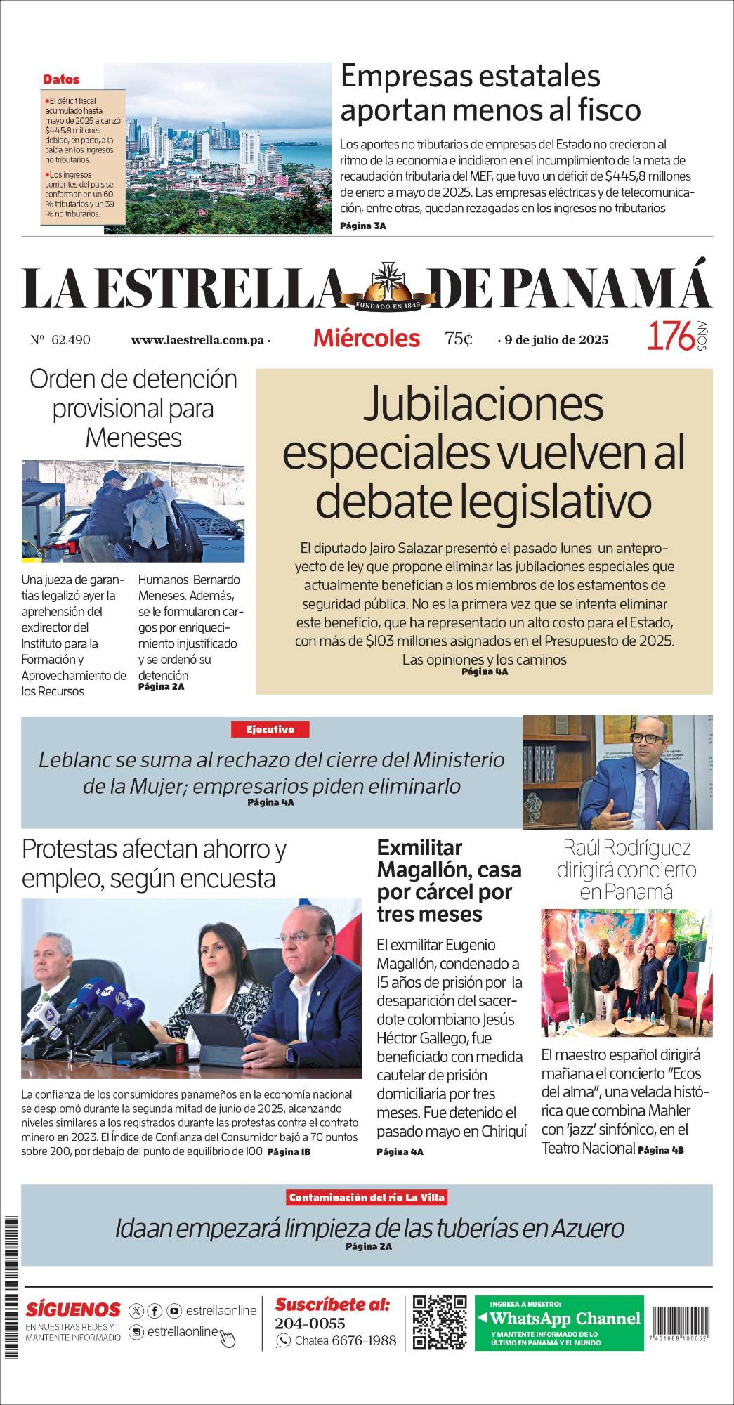 Portada del impreso de 9 de julio de 2025