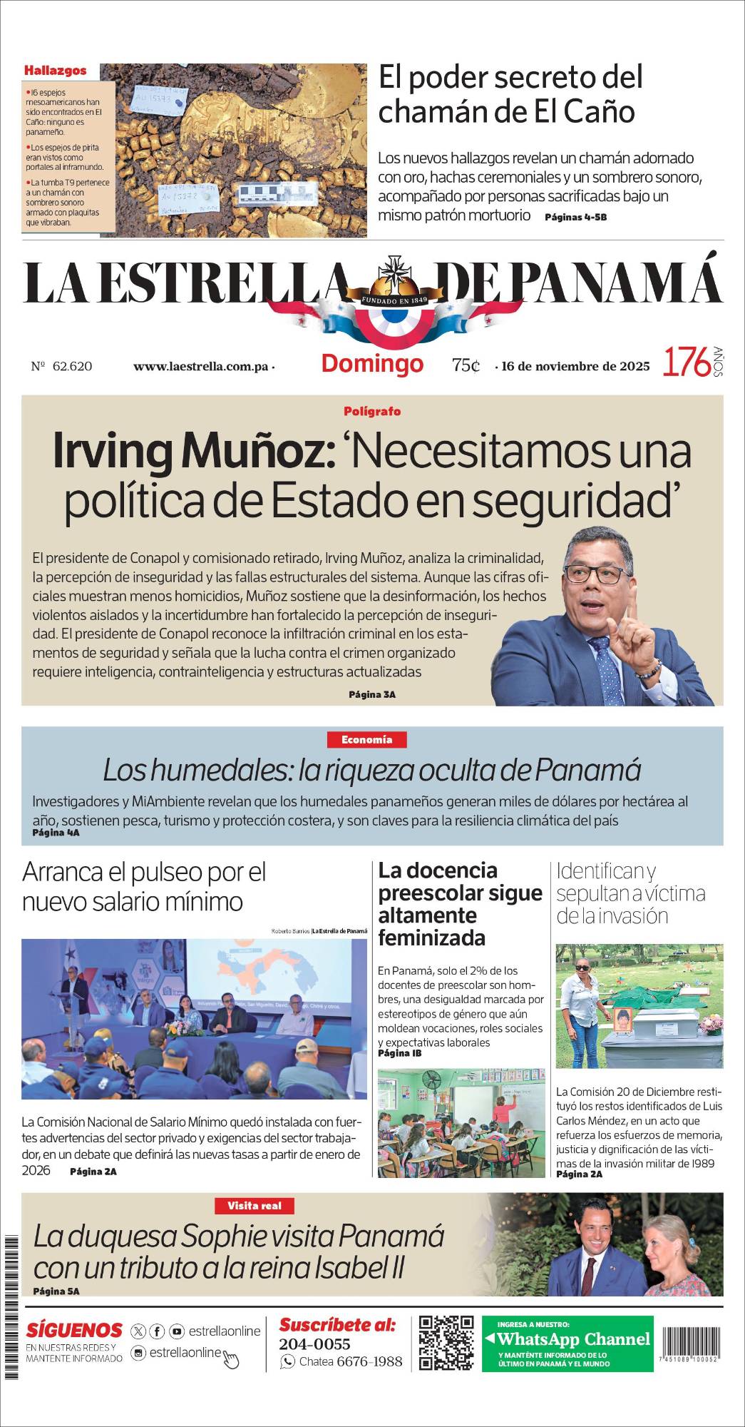 Portada del impreso del 16 de noviembre de 2025