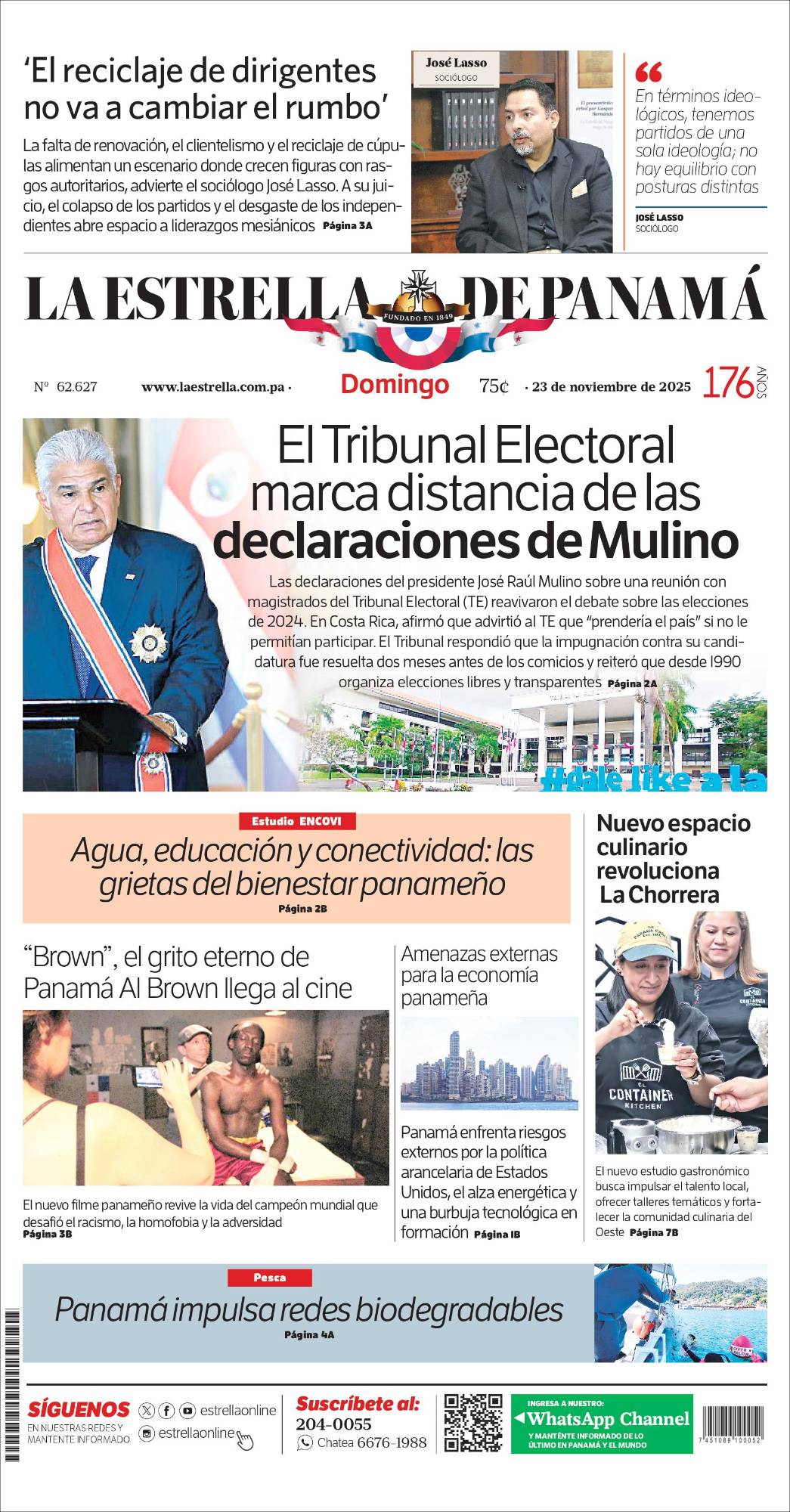 Portada del impreso del 23 de noviembre de 2025