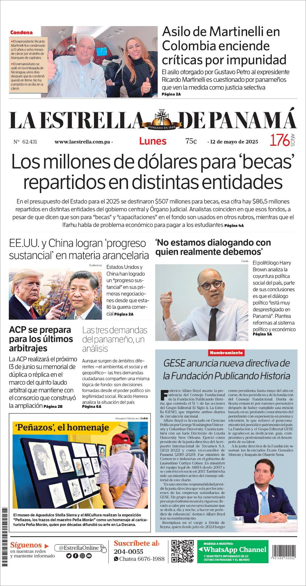 Portada del impreso de 12 de mayo de 2025