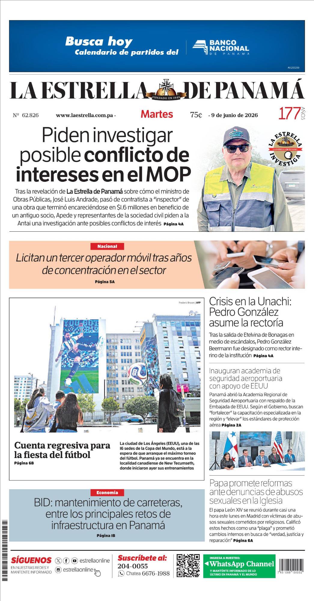 Portada del impreso del 9 de junio de 2026