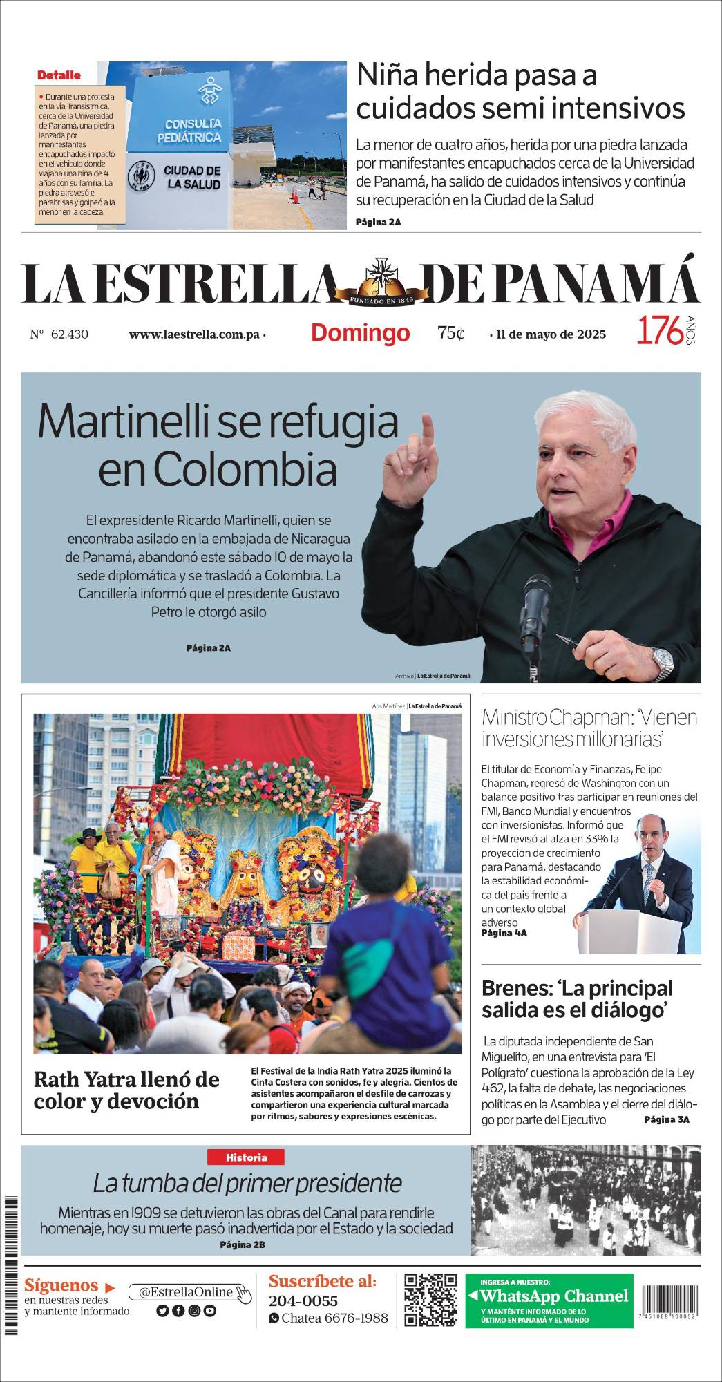 Portada del impreso de 11 de mayo de 2025