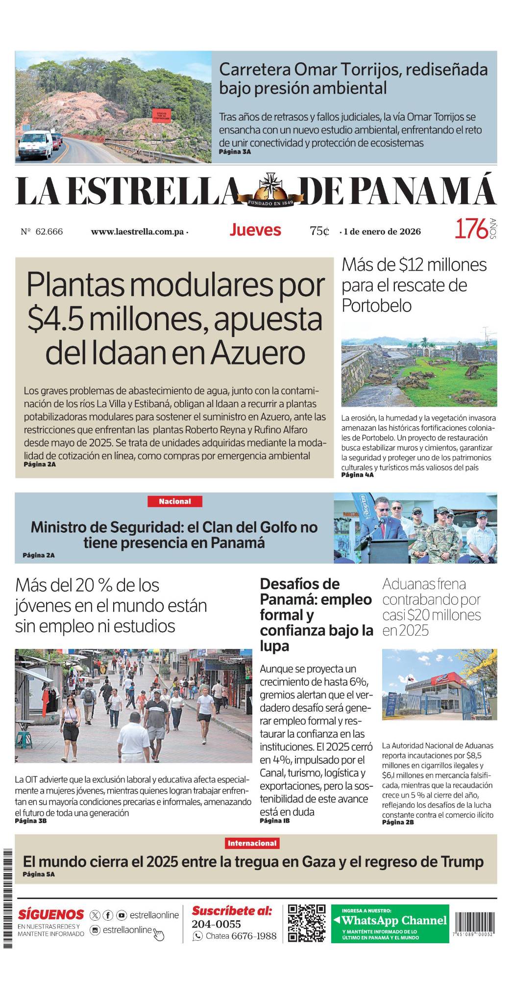 Portada del impreso del 1de enero de 2026