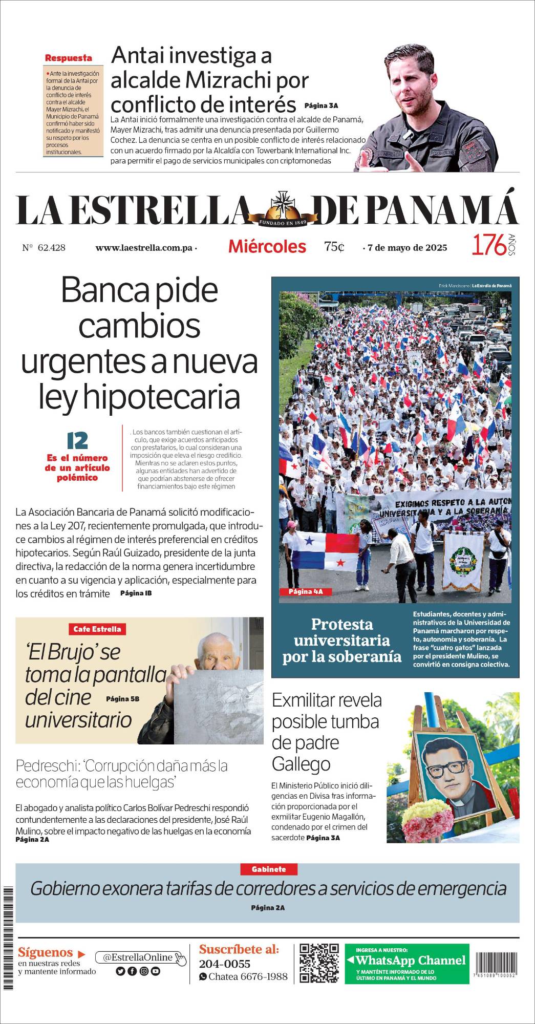 Portada del impreso de 7 de mayo de 2025