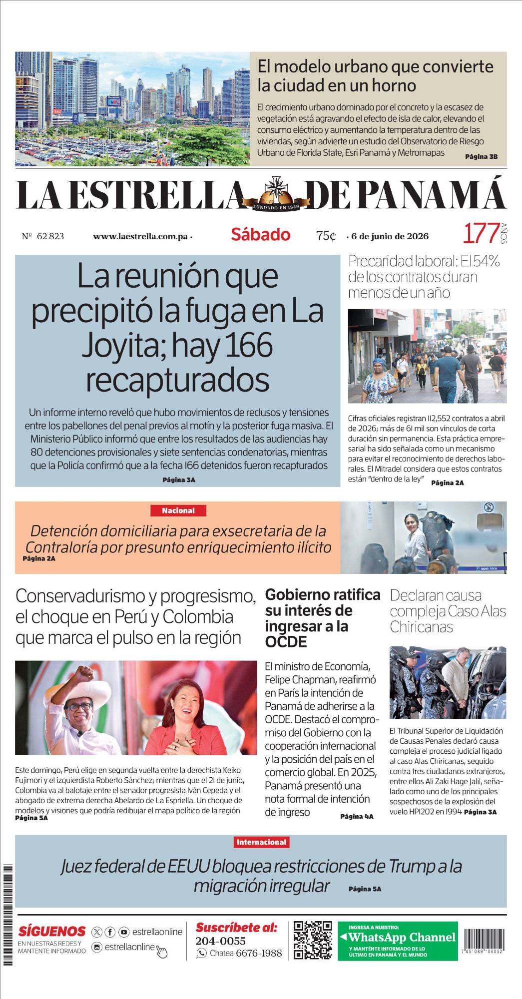 Portada del impreso del 6 de junio de 2026