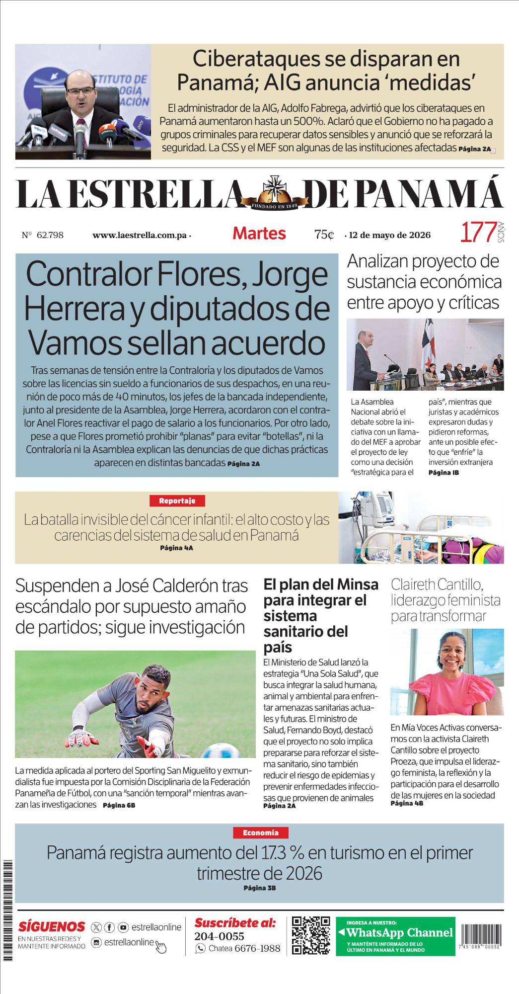 Portada del impreso del 12 de mayo de 2026