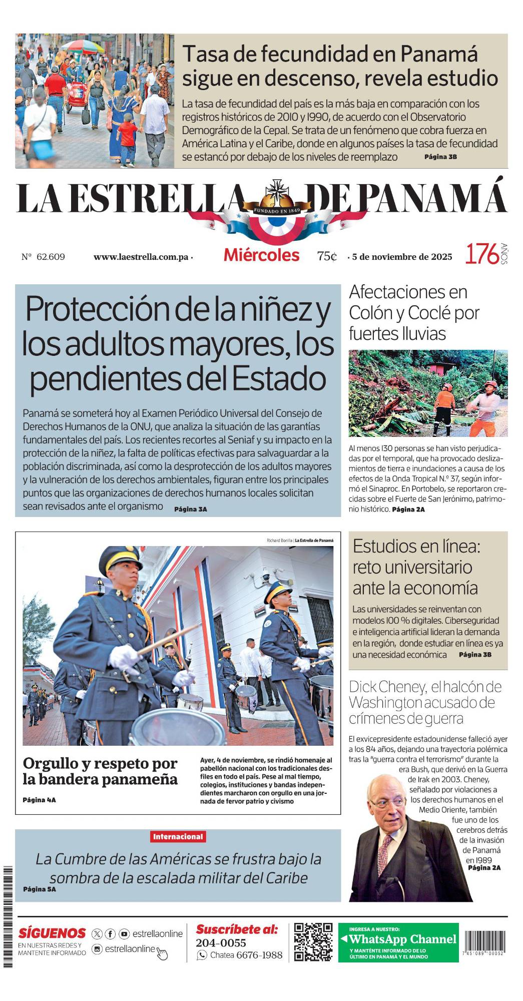 Portada del impreso del 5 de noviembre de 2025