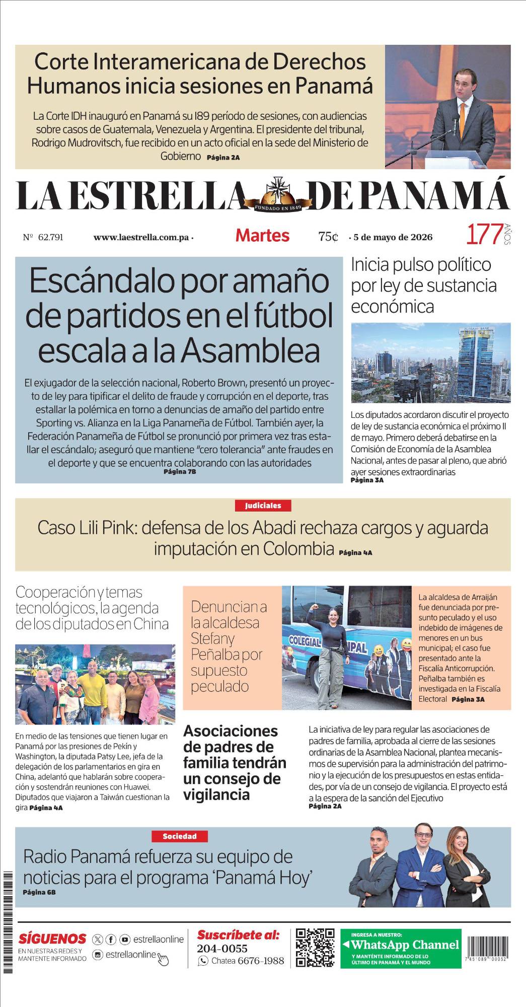 Portada del impreso del 5 de mayo de 2026