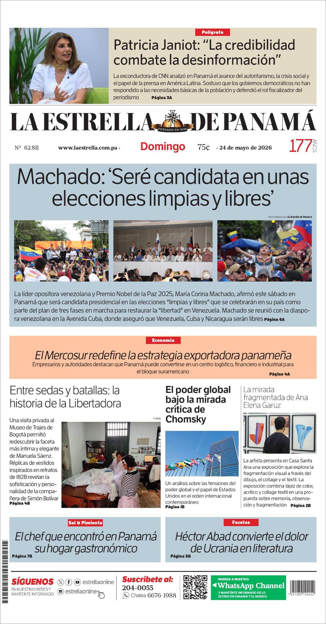 Portada del impreso del 24 de mayo de 2026