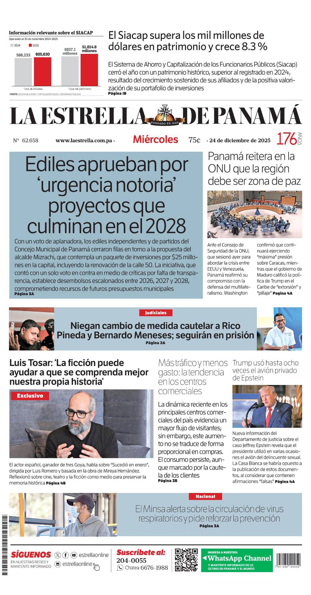 Portada del impreso del 24 de diciembre de 2025