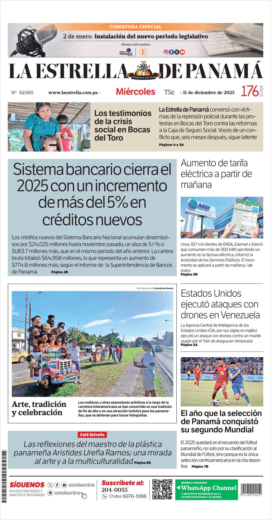 Portada del impreso del 31 de diciembre de 2025