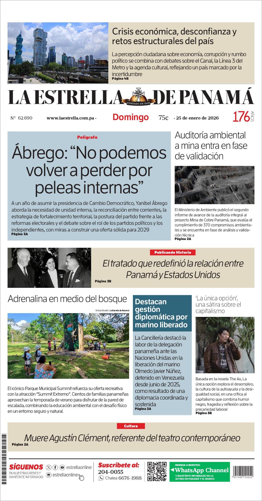 Portada del impreso del 25 de enero de 2026