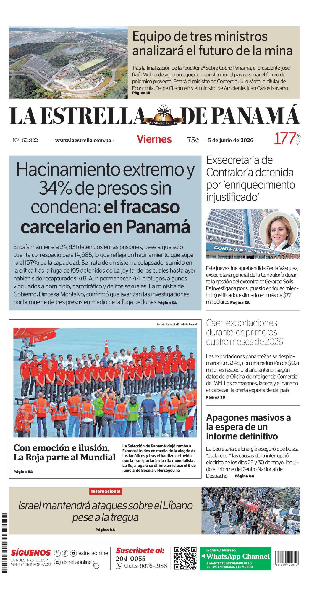 Portada del impreso del 5 de junio de 2026