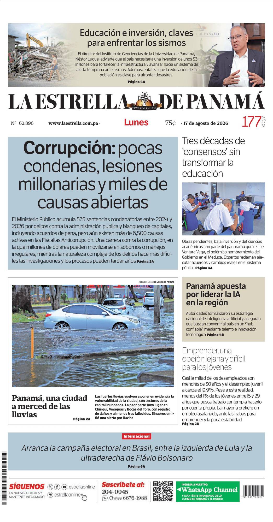 Portada del impreso del 17 de agosto de 2026