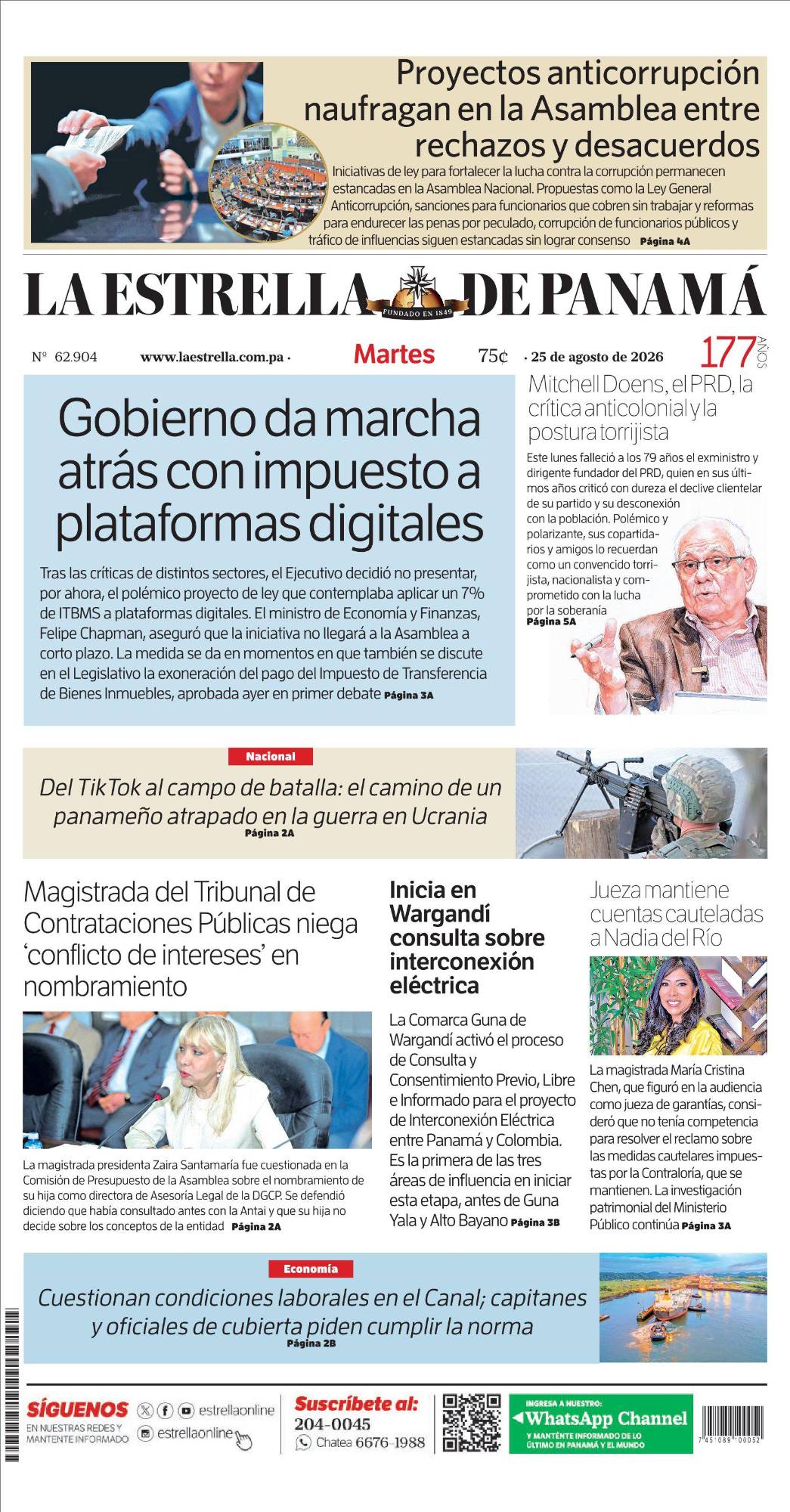 Portada del impreso del 25 de agosto de 2026