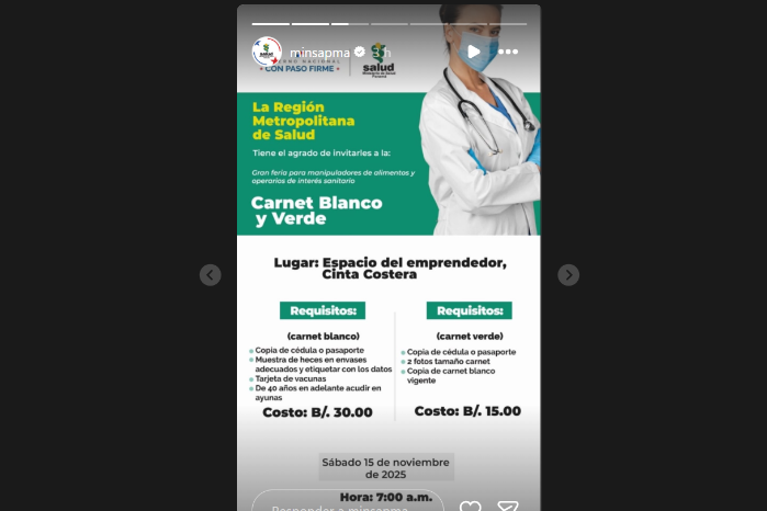 Detalles de la Feria de carnet del Minsa en el Espacio del emprendedor, en la Cinta Costera.