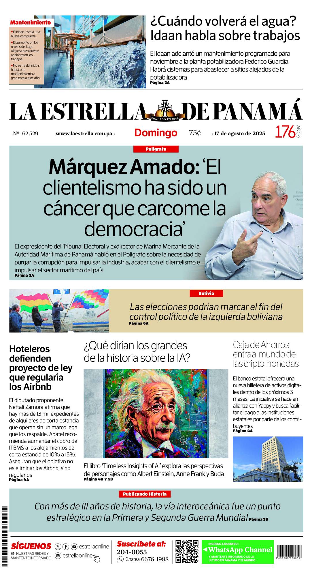 Portada del impreso del 17 de agosto de 2025