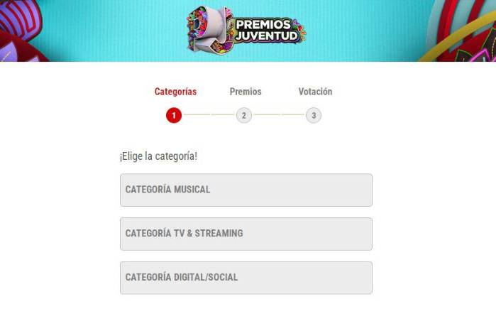Para votar se debe acceder a la página web de los Premios Juventud.