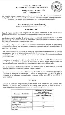 Decreto Ejecutivo 114, página 1 