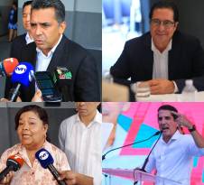 En el sentido de las manecillas del reloj: Maribel Gordón, Ricardo Lombana, Martín Torrijos y Rómulo Roux.