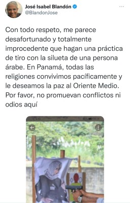 Twitter del presidente del Partido Panameñista, José Isabel Blandón