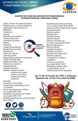 Lista de útiles escolares.