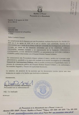 Carta Rigoberto González