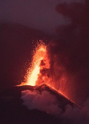 El volcán desde Tazacorte.