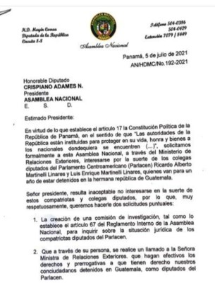 Carta dirigida a Crispiano Adames