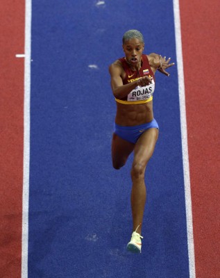 Yulimar Rojas durante su participación en los Mundiales.
