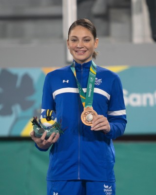 Carolena Carstens, en taekwondo, logró la primera medalla para Panamá.