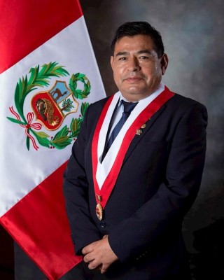 Fotografía cedida este lunes por el Congreso del Perú en la que se registró al congresista del partido Perú Libre Fernando Herrera.