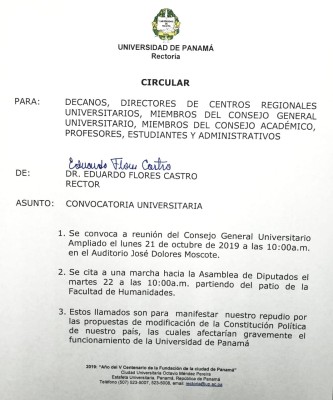 Circular Universidad de Panamá (UP)