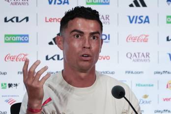 Cristiano Ronaldo, durante la rueda de prensa de la selección de Portugal.