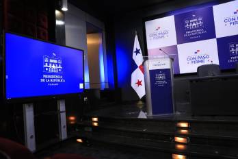 Anfiteatro de la Presidencia de la República donde se desarrollará la conferencia de prensa sobre la crisis en Bocas del Toro.