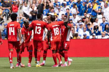 Jugadores de la selección de Panamá.