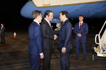 El secretario de Estado, Marco Rubio, y el canciller panameño, Martinez Acha Vásquez.